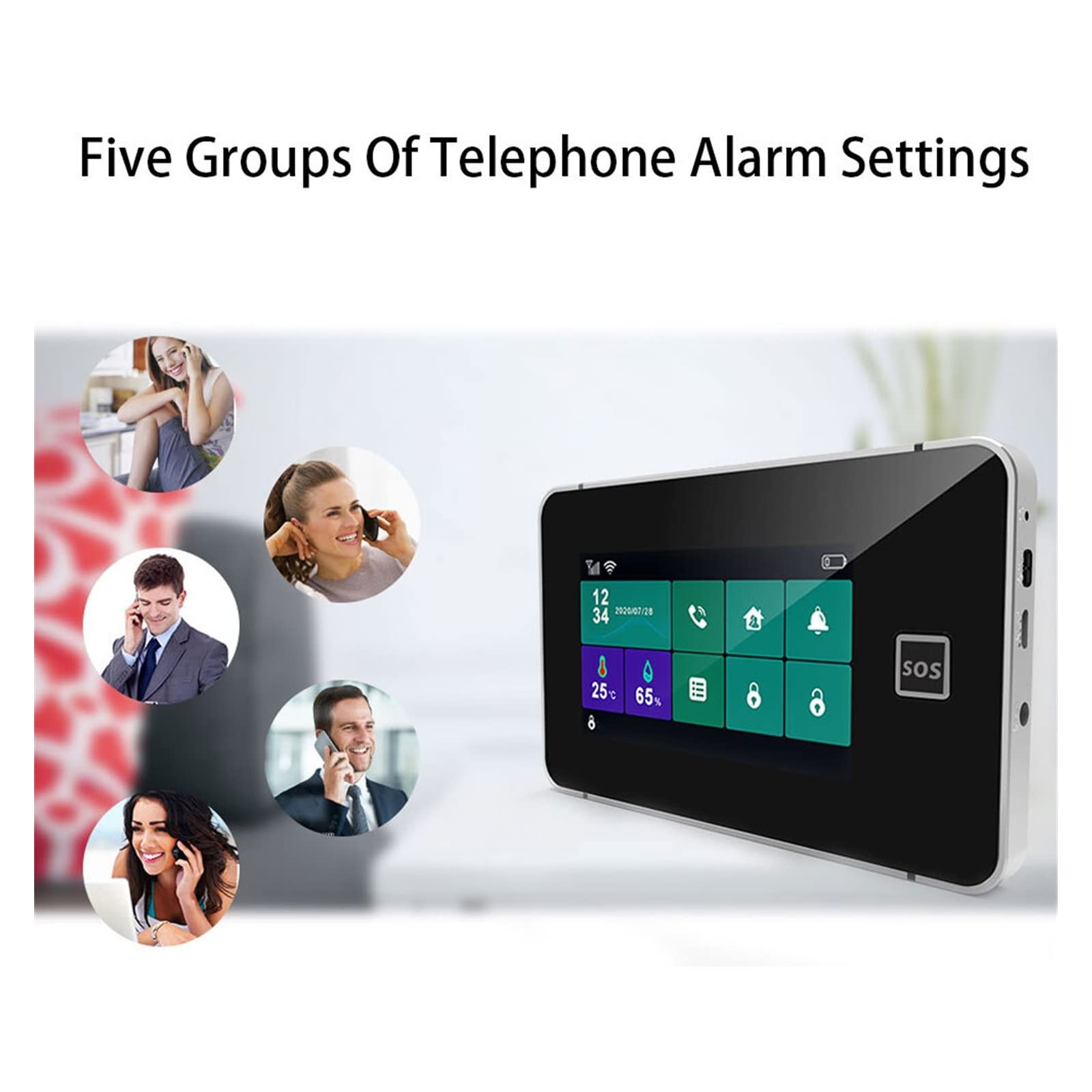 G60B Sistema de Alarma en el hogar WiFi gsm Tuya Smart Home Garage ladrón Detector de Movimiento de Seguridad Sensor de Puertas de Humo Teclado inalámbrico(B)