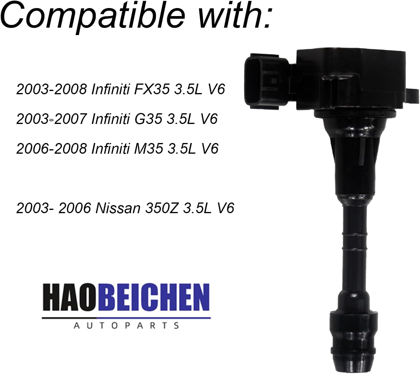 Ignition Coil Pack Set of 6 Compatible with Nissan 350Z Infiniti FX35 G35 M35 2003 2004 2005 2006 2007 2008 3.5L 4.0L V6 Replacement for UF401 C1439 22448-AL615