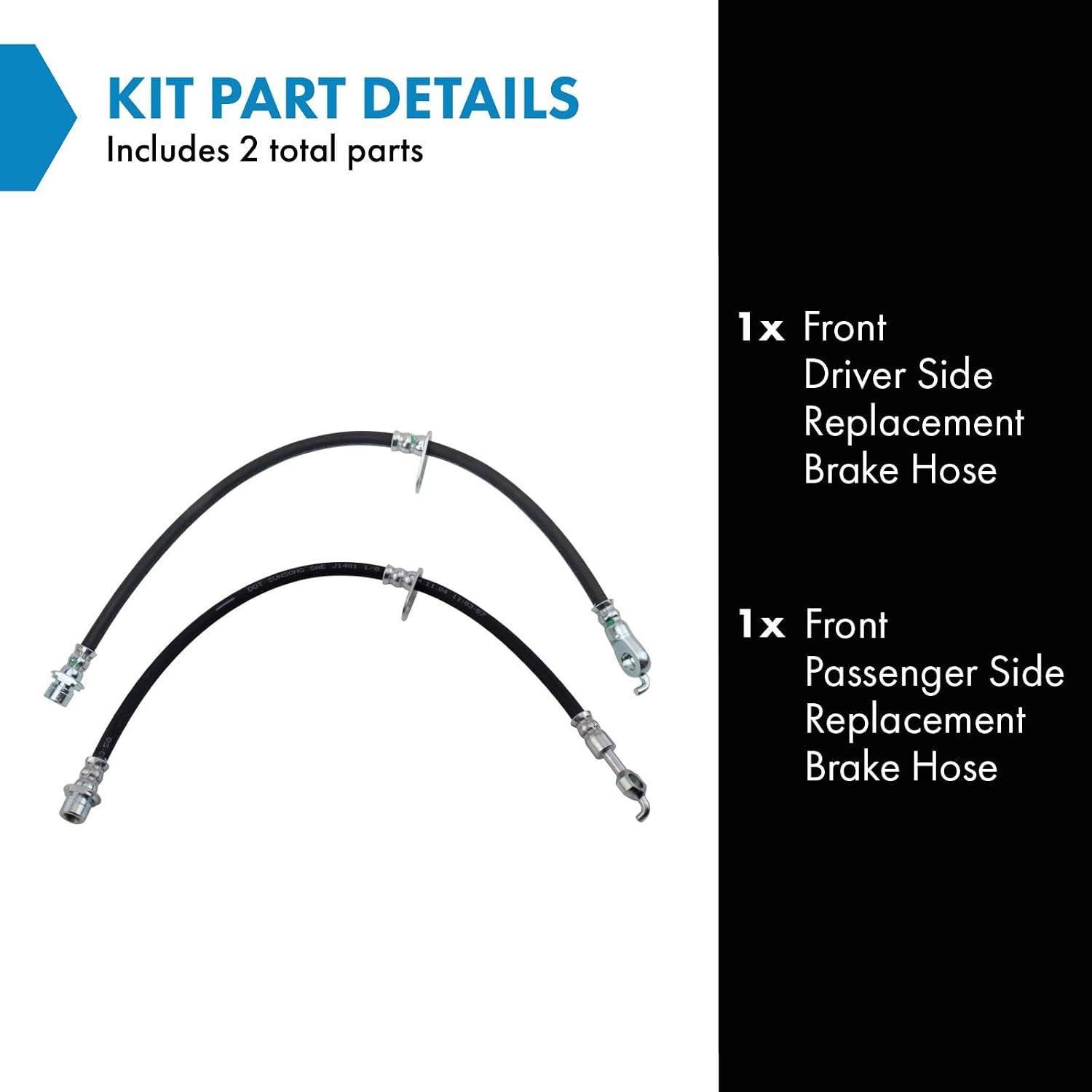 TRQ Brake Hose Set Compatible with 2004-2010 Toyota Sienna