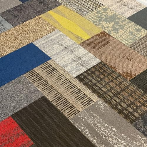 4URFloor 12''x24'' Assorted Carpet Tile Peel and Stick 24 Planks- 48sqft - Thumbnail 3