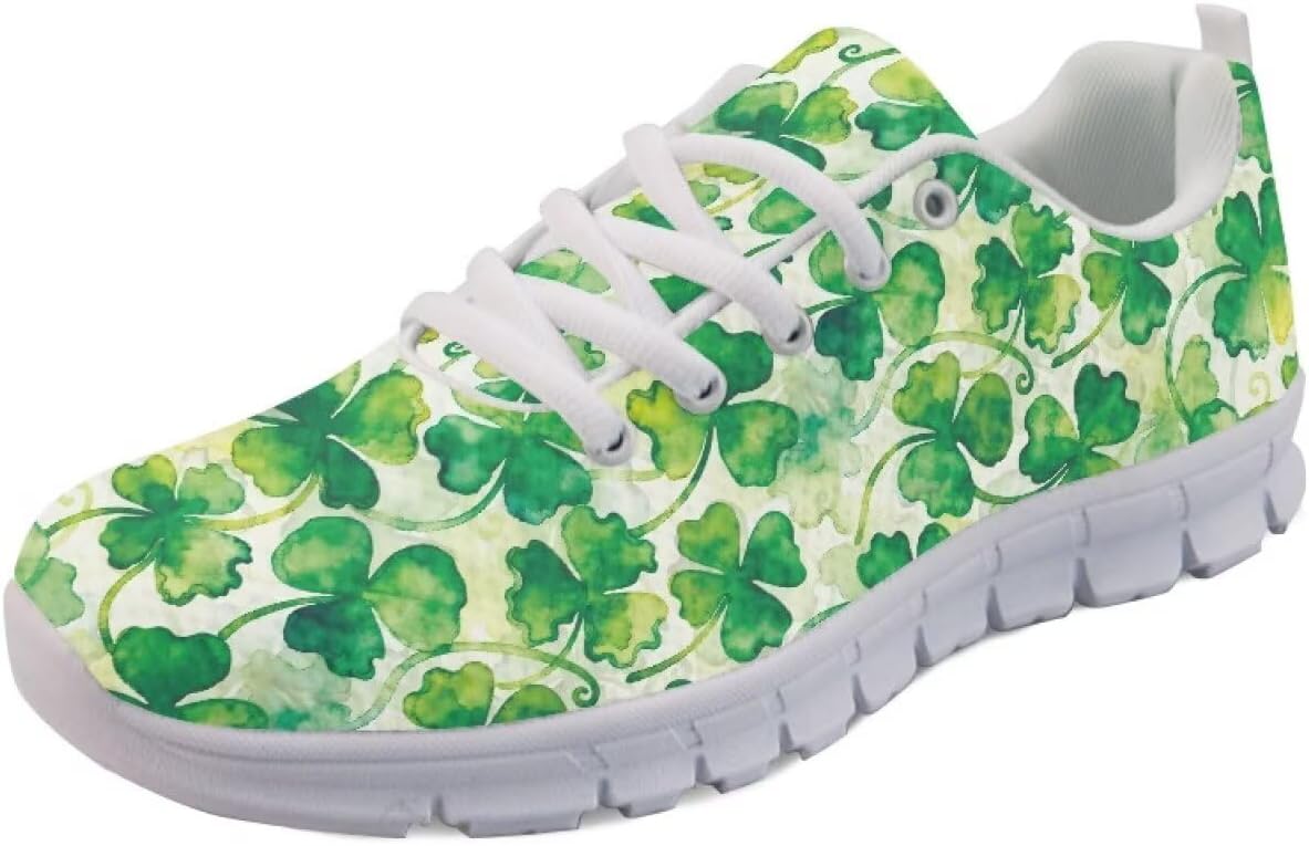 Wanyint Rainbow Stripes Print Women Tennis Sneakers Lace-up Walking Training Shoes Non Slip Sports Footwear