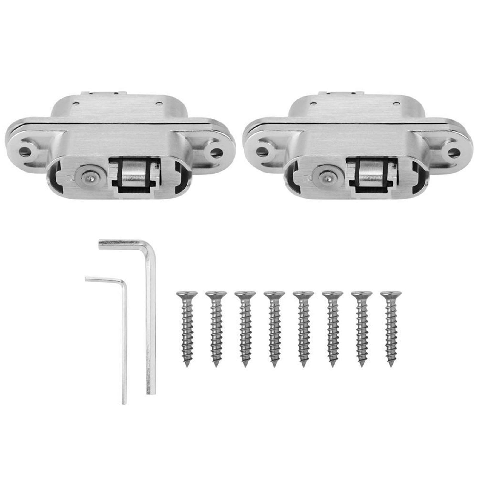 2Pcs 180 Degree Concealed Cross Door Hinges Alloy Invisible Hinge for Gate Door Cupboard Furniture Hardware Set Hidden Hinge for Folding Door