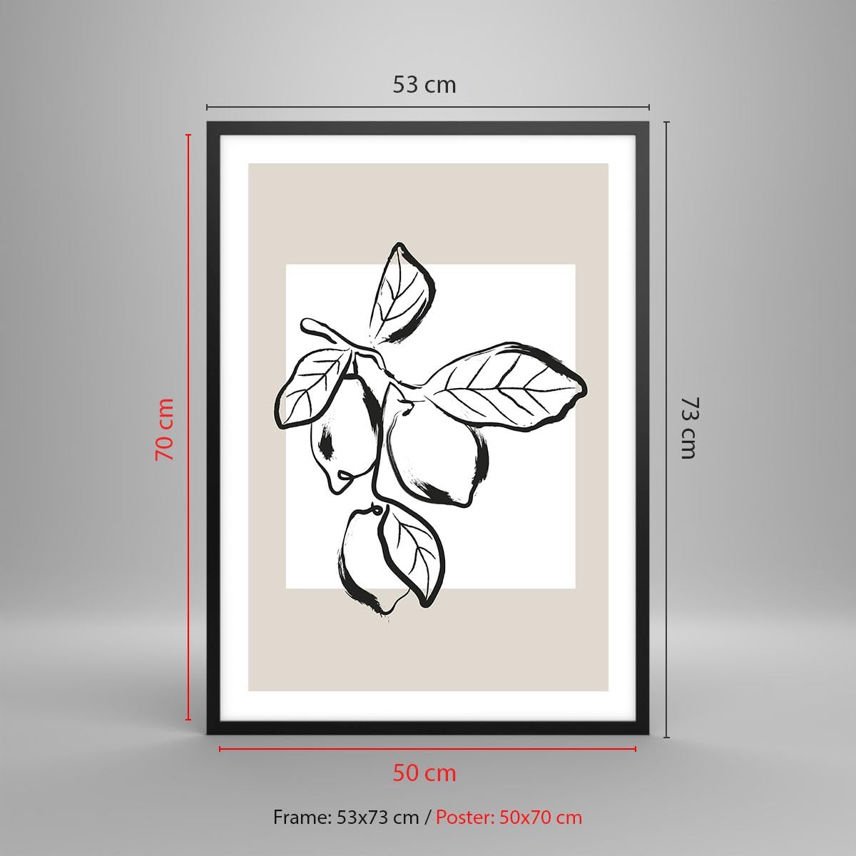 ARTTOR Poster Wandbild Kunstdruck 50x70cm Botanik Küche - 6145 - P2B | Vertikal mit schwarzem Rahmen Wohnzimmer Schlafzimmer Küche Büro Wanddeko Kunstposter ARTTOR