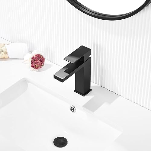 Miniatura 5 de Grifo de lavabo de baño de una sola manija de 4 pulgadas, NS-SF01-ORB+BF3530-MB