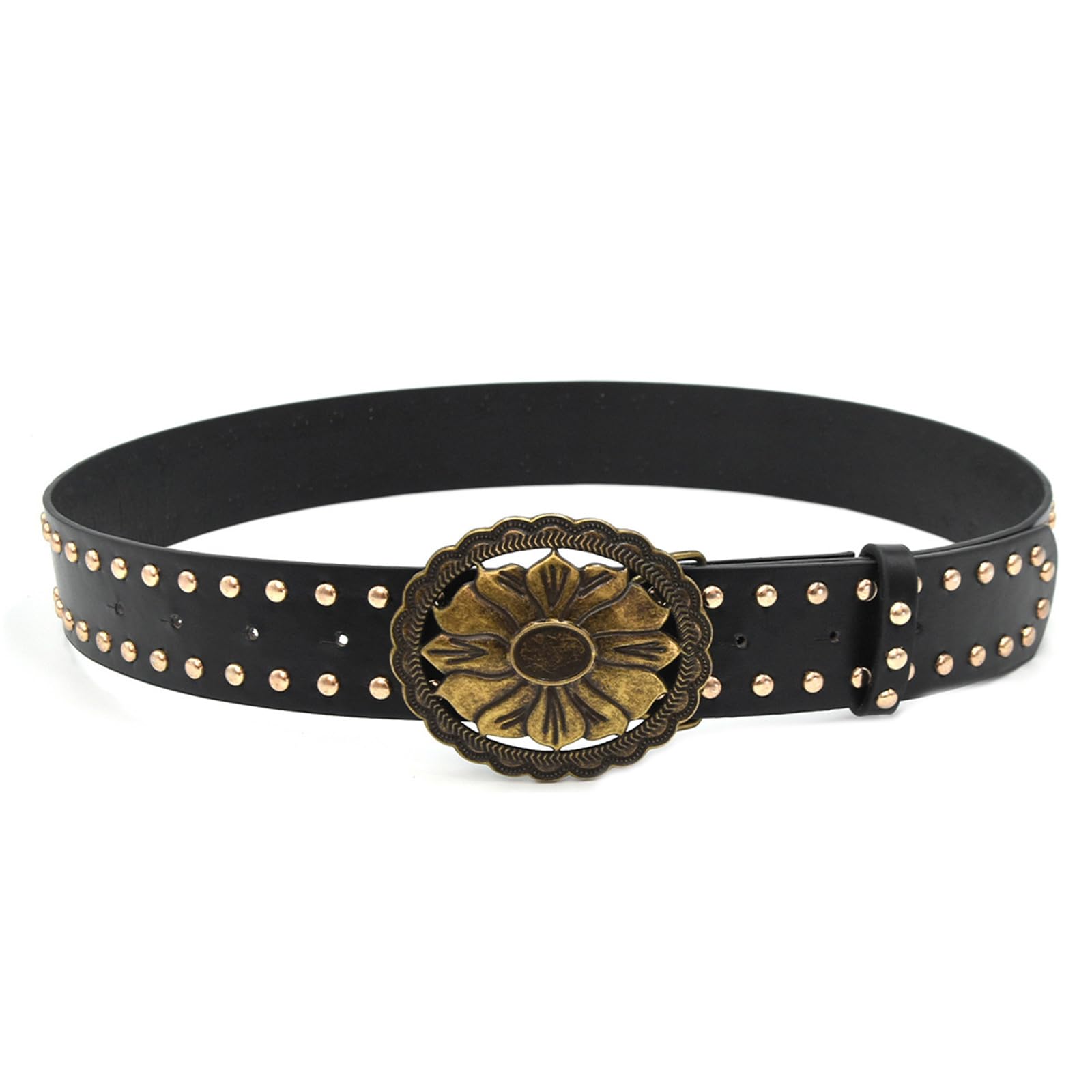 MICFENY Edgy Punk Rock Women's Waist Belt For Jeans PU Leather Adjustable Strap