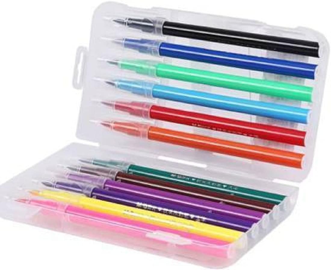 KIVYA Colouring sketch pens for kids drawaing, painting Artistic watercolor brush Marker Pen for girls/boys - 12 sketch pens