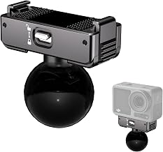 25mm Ball Head Magnetic Mount with Mechanical Lock for DJI Action 6/Osmo Nano, RAM B-Size Compatible, Aluminum Adapter for Motorcycle Handlebar, Fork Stem, Marine Rail Mounts