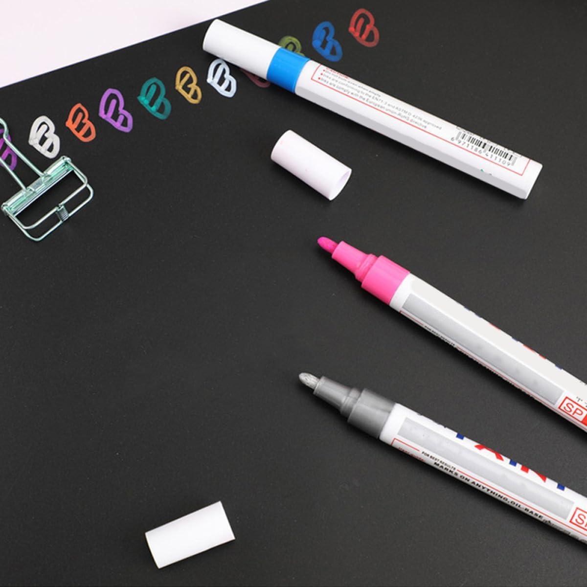 Ciieeo 7pcs Automotive Touch-up Paint Pens Quick-drying and Easy to Carry Plastic Graffiti Painting Pens for Car Tires and Office Use