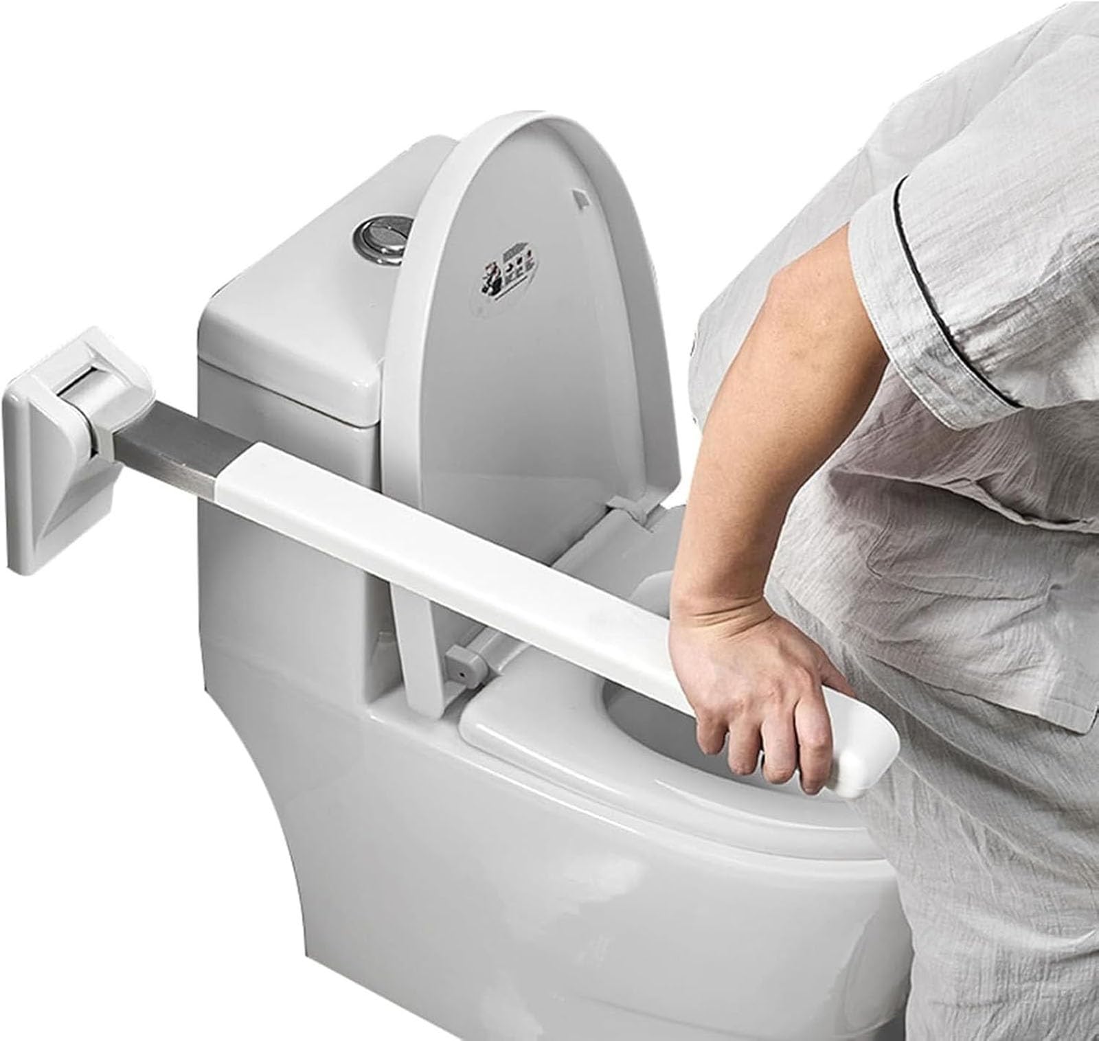 Barras de Seguridad para Baño, Barra de asidero plegable y abatible para WC - Barra de asidero de seguridad montada en la pared para el cuarto de baño - Ancianos, bariátricos, discapacitados Barra de