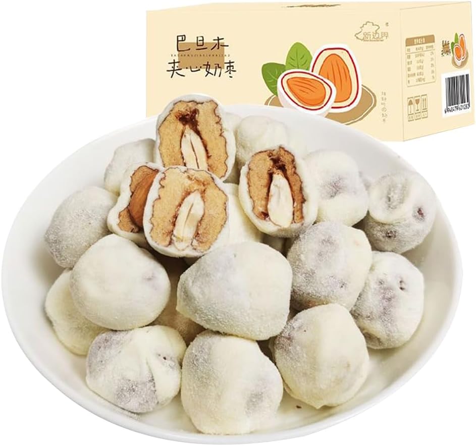 Red Pattan Tree 400 g/box Nuts Holiday Jujube Sandwich, Slam Wood Milk Jujube Packed in Small Bag Nutrition Health Sweet Snacks Xinjiang Ash Jujube Red Jujube Dried Tangi Cheese Milk Jujube Chinese