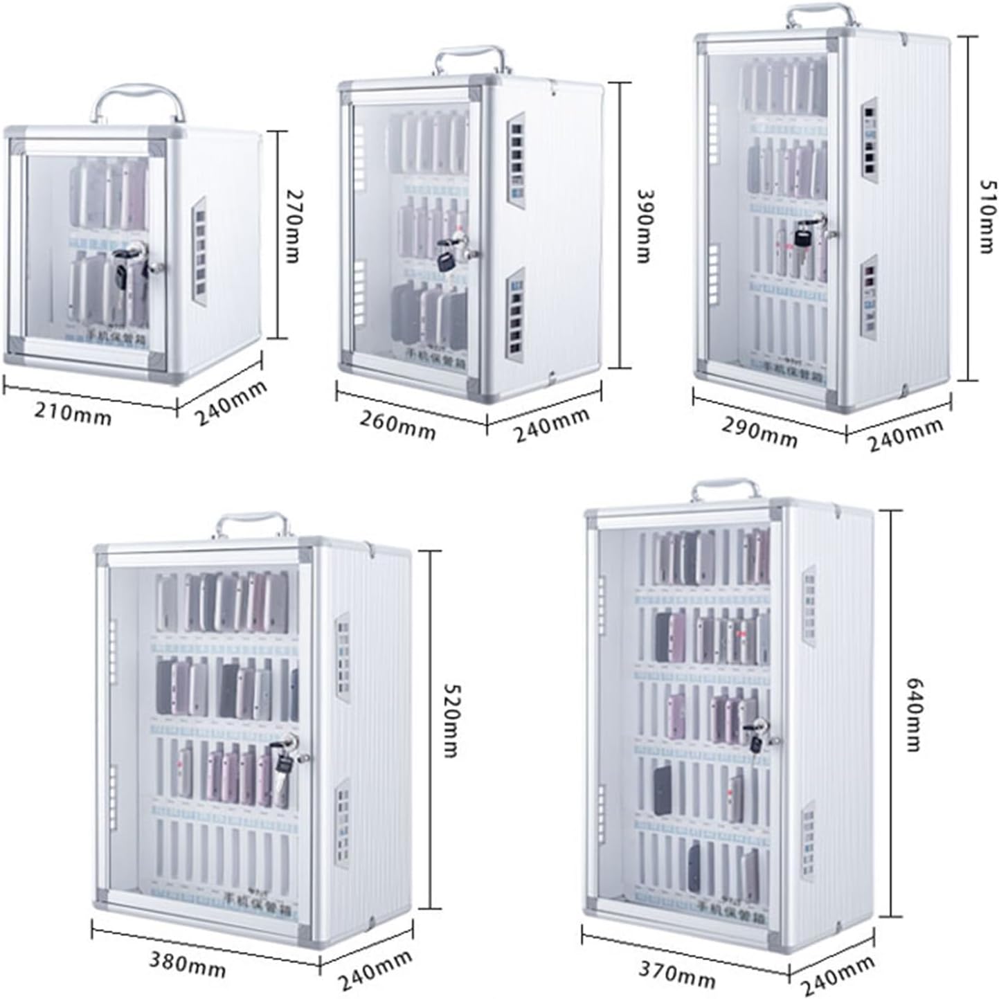 Wall-Mounted Phone Storage Cabinet - Bulk Purchase Large Capacity Mobile Phone Cabinets Management Cabinet with Lock, Holds 24 Phones,