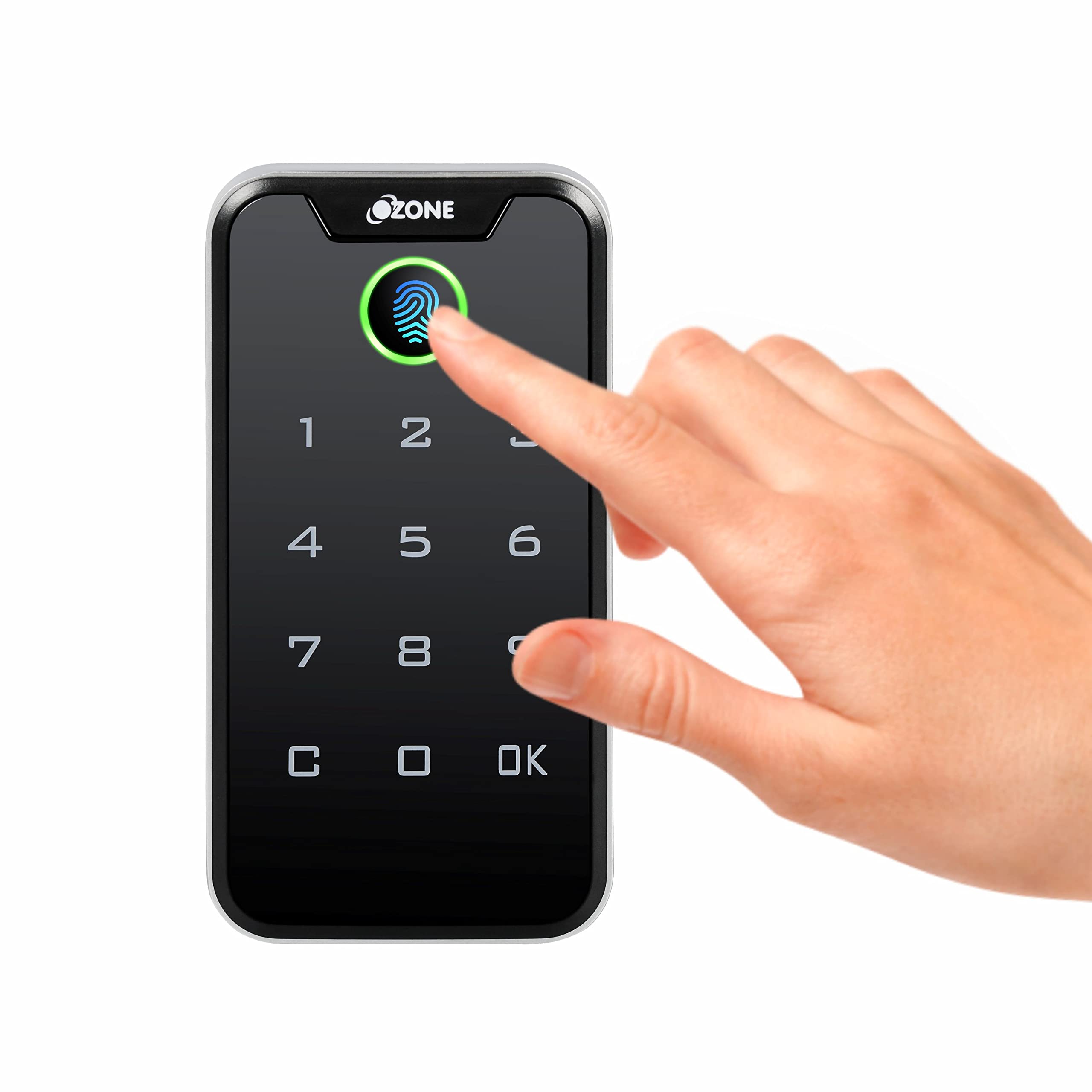 Ozone Electronic Digital | Mobile App | Fingerprint | Password | RFID Card Furniture Lock (Black) (Fingerprint | PIN)