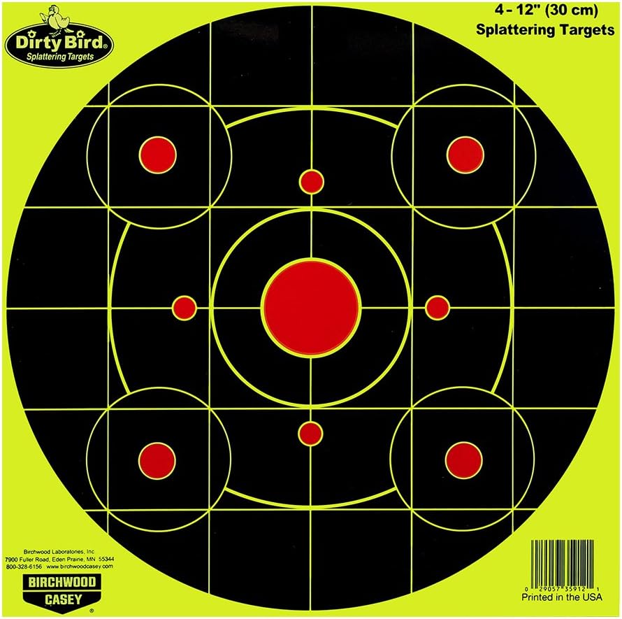 Birchwood Casey Dirty Bird 12" Bullseye Paper Shooting Targets