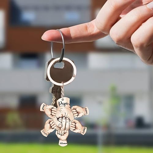 Miniatura 2 de Llavero de acrílico con nombre grabado personalizado para el día del padre, regalo de hija e hijo