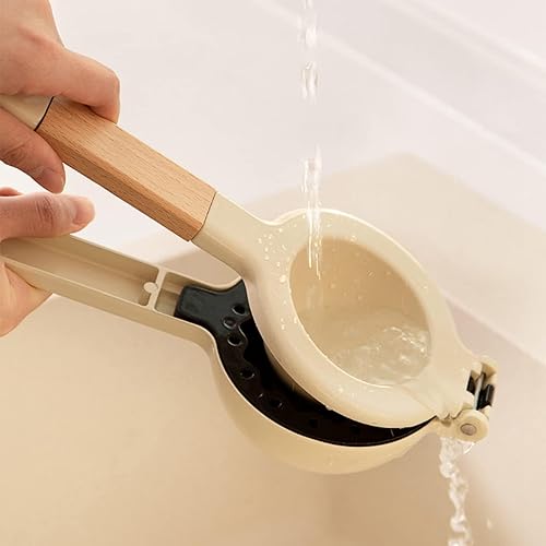 Miniatura 3 de Exprimidor de limón y lima, exprimidor de cítricos manual con mango de madera, exprimidor de frutas, prensa de lima, herramienta de cocina de metal