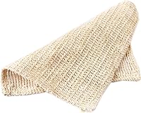 HiKin 2 Pack Cotton Linen Exfoliating Washcloths 10x10 Inch Bath Scrub Towels for Smooth Skin