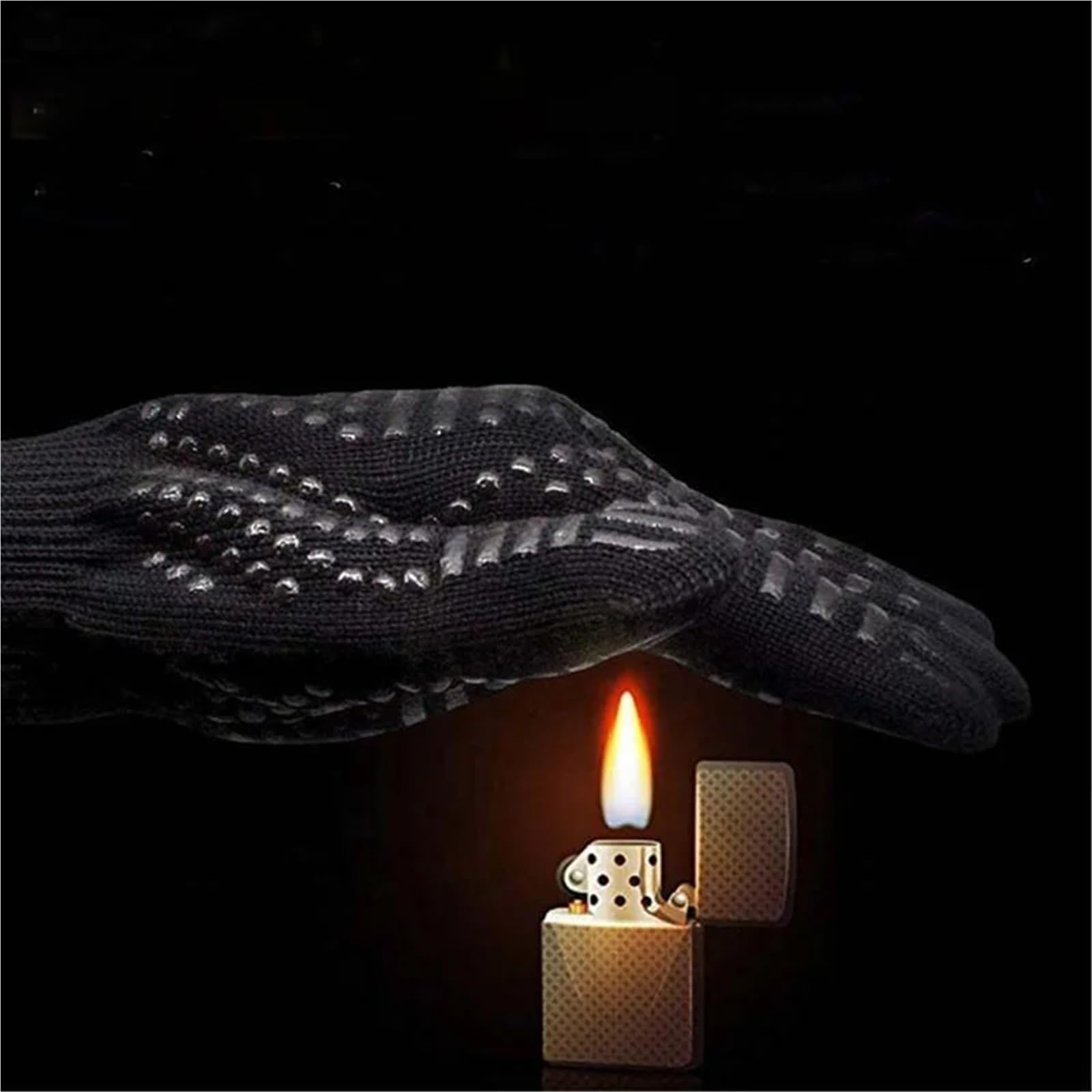 1 paio di guanti antiscottatura Guanti termici da forno resistenti for barbecue ignifughi antiscivolo for cucinare Per Grigliare(Black)