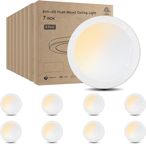 Miniatura 9 de Lámpara de techo de montaje empotrado de 5 pulgadas, regulable, luz de techo LED blanca de 5000 K, lámpara de techo redonda ultra delgada para
