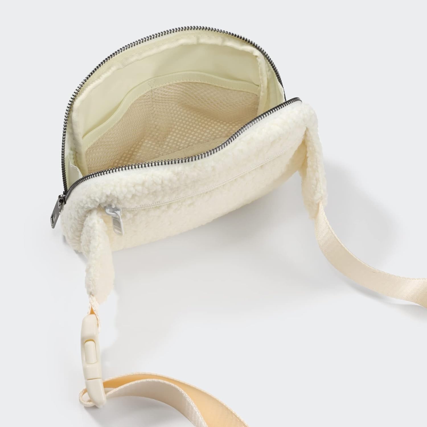 Pander Large 2L Fanny pack Everywhere Fleece Belt Bag for Women and Men with Adjustable strap Belt. (Floral White) - Image 6