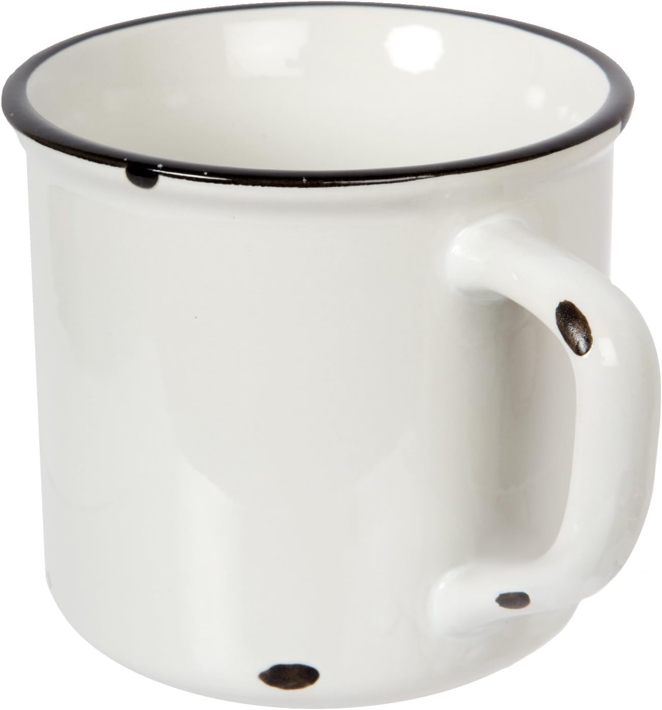 Luciano Housewares Beautiful Distressed Coffee, 15.2 oz, Set of 4 Enamel Mug Set, White (65920-WHDF-4)