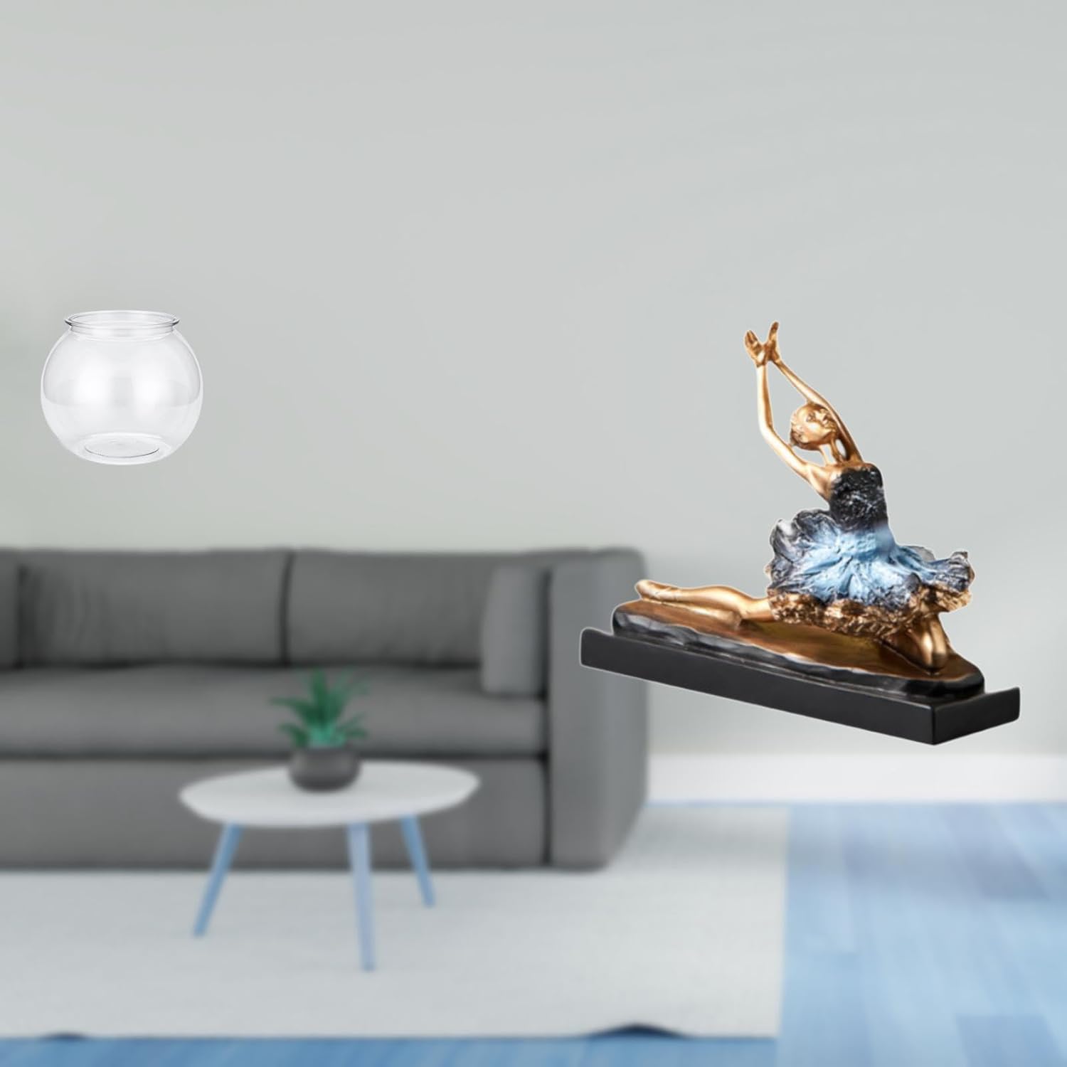 Baoblaze Transparent Ballet Fish Tank Ornament for Small Fish and Ballerina Girls Statue Vase Table Aquarium Home Office Decor Plants Gift
