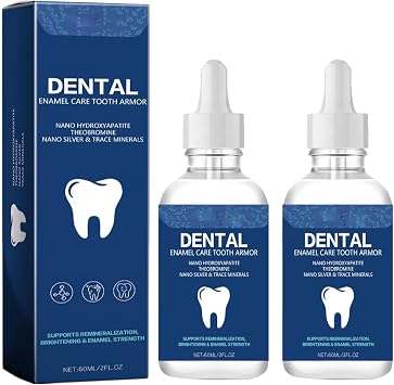 Transparent Enamel Strengthening Formula Drops with hydroxylation, Daily Oral Care Solution for Cavity Defense, 2packs-4fl oz