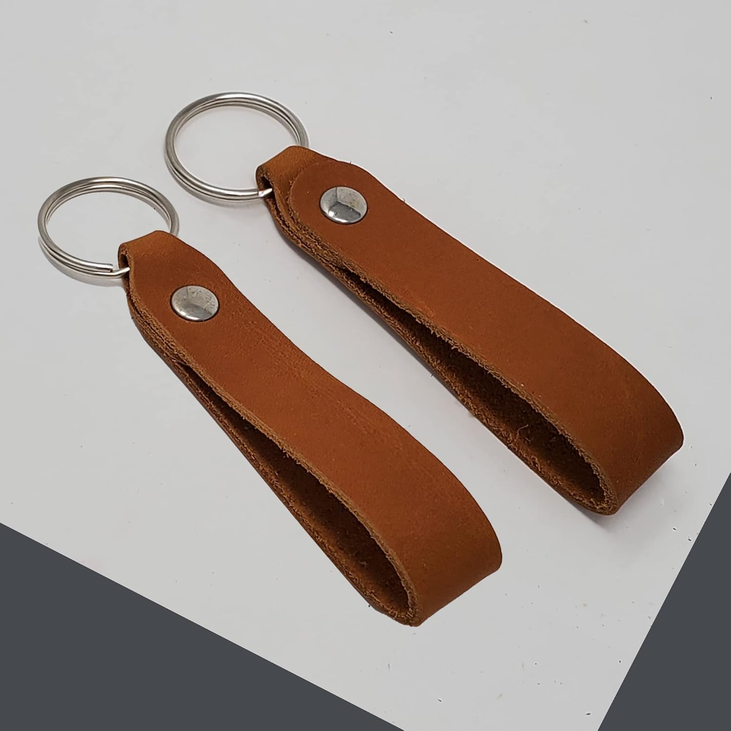 3/4 Inch Leather Keychains Blank-Laser Engraving, Foil Stamping, Painting Ready-Promotional-Fundraising-Personalized Gifts