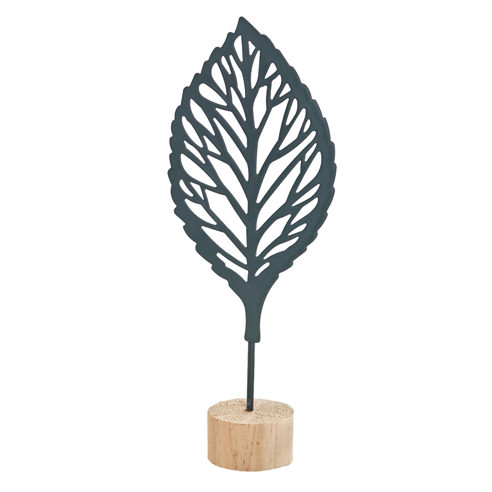 Tuxoiou Ginkgo Leaf Statue, Anti-Rust Iron Art Sculpture, Gold Botanical Metal Ornament for Living Room Wine Cabinet Home Decor Grey A