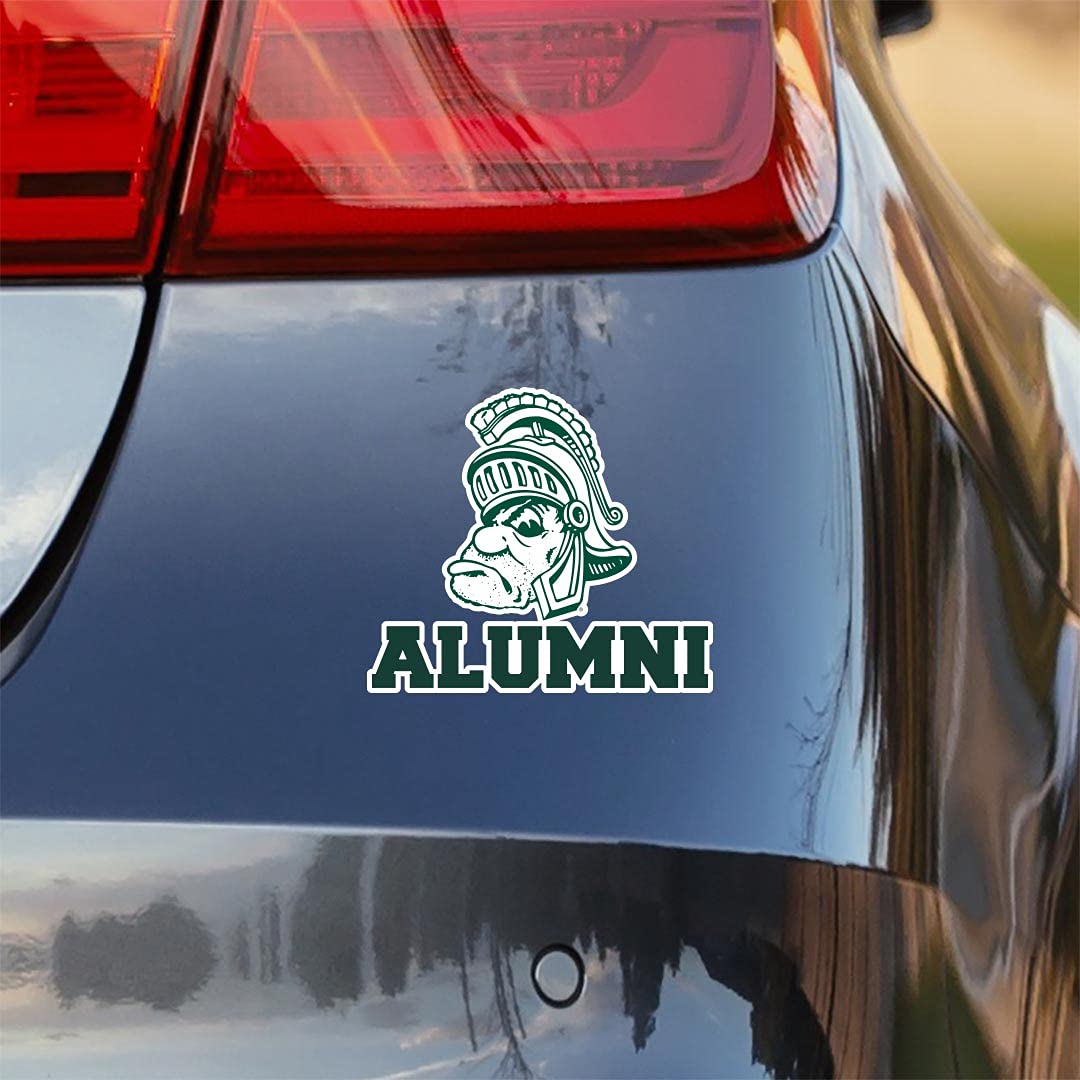Michigan State University Alumni Bumper Sticker - Vintage Gruff Sparty Logo Decal, 4" X 4" - View #4
