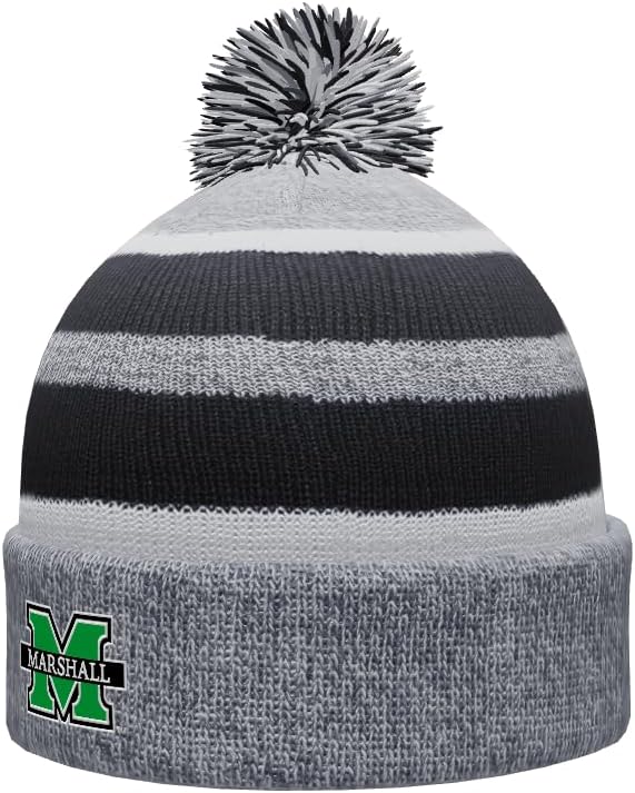 Sport Your Gear Marshall Thundering Herd Winter Knit Pom Beanie – Officially Licensed Cold Weather Hat – The Herd Fan Gear V2