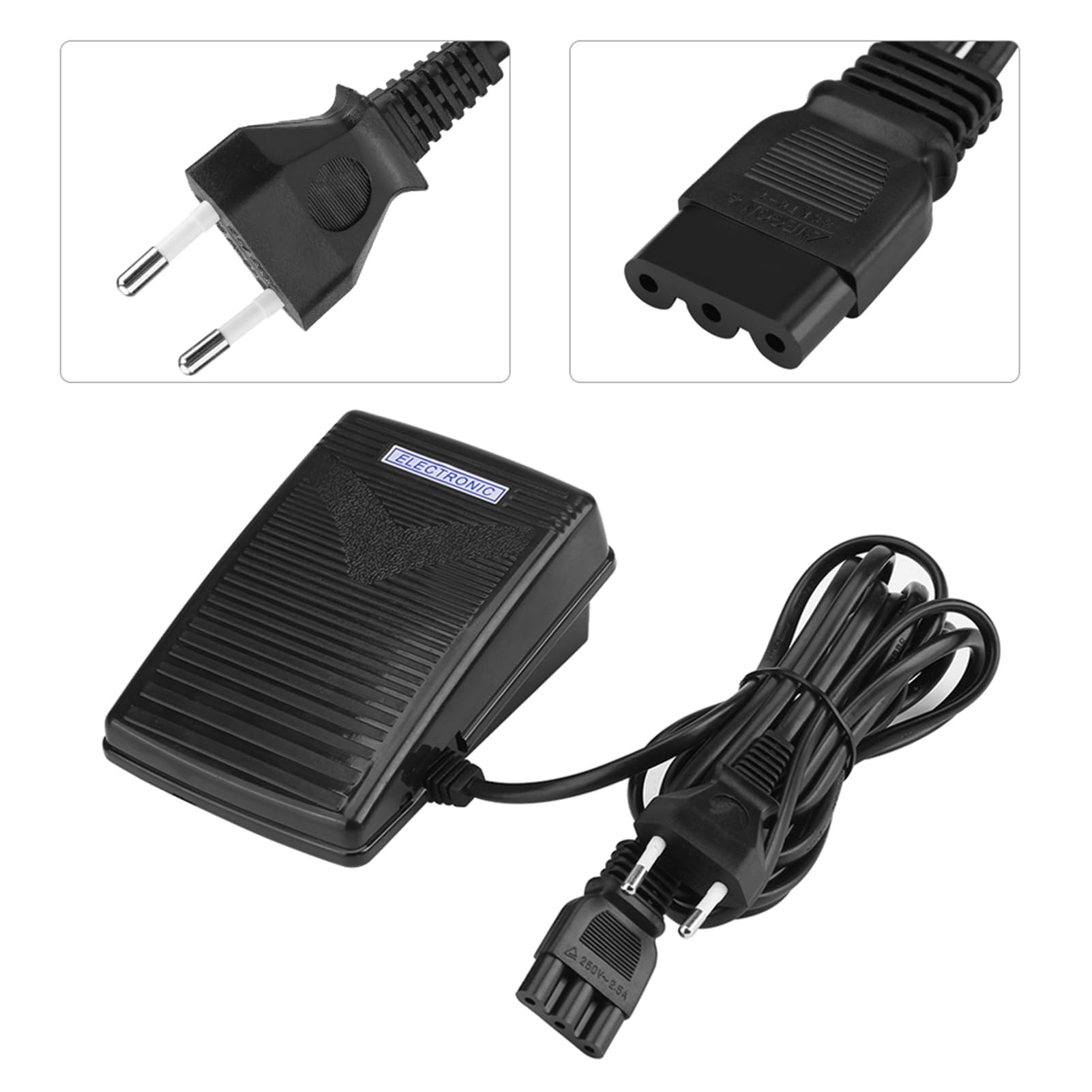 Pedale per Macchina Cucire Accessori per Macchina Cucire Domestica Pedale con Cavo Alimentazione Pedale per Macchina Cucire per FY2301/2300 per JH8330A/JH8190S (spina UE 220V)