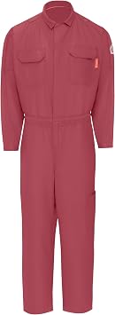 Bulwark FR Mens IQ Series Midweight Mobility Coverall, Red, Large