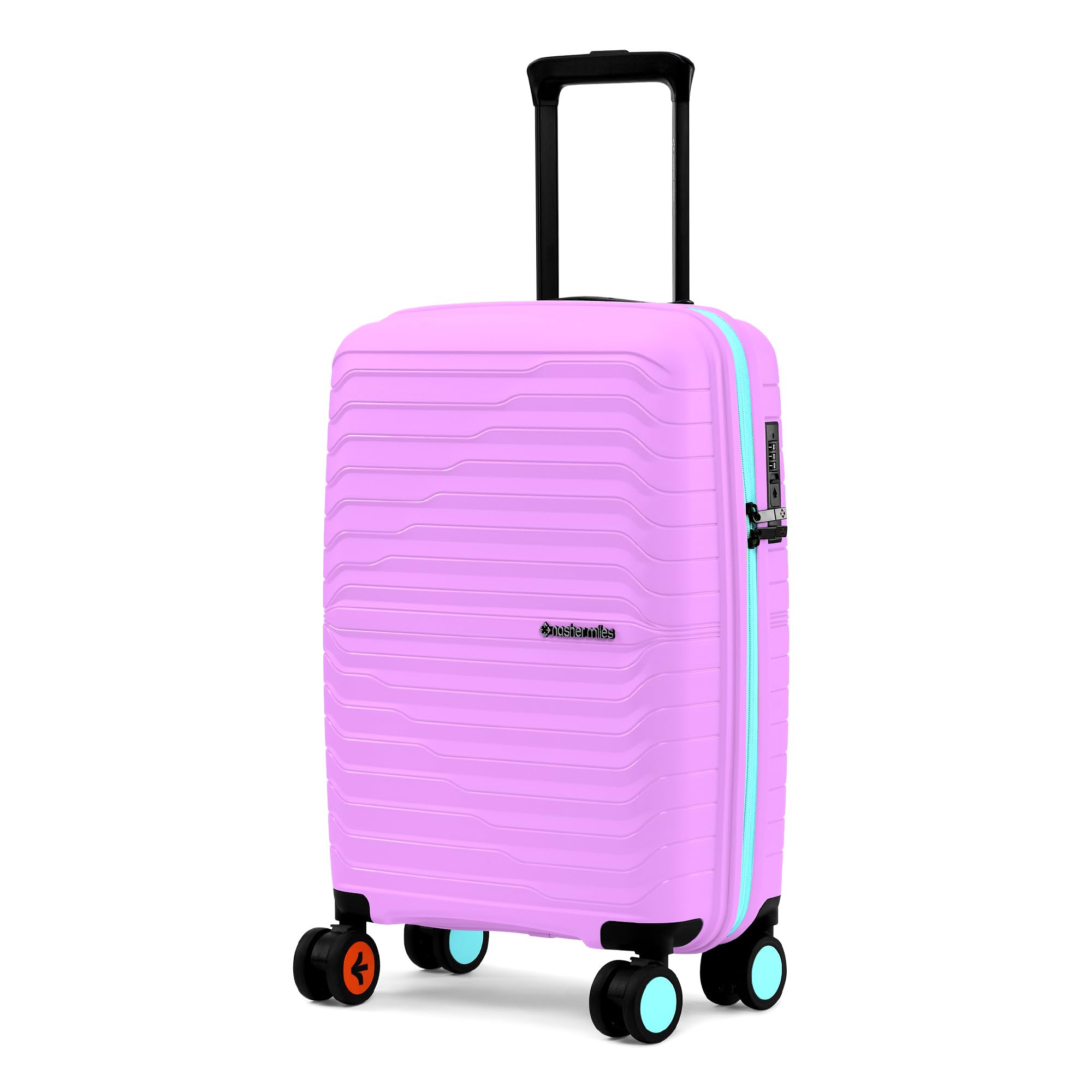 Cairo Hard-Sided Polypropylene Cabin Luggage 20 inch | 55cm | 8 Wheels Small Trolley Bag for Travel | Suitcase (Purple & Blue)-image-19