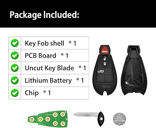 Miniatura 6 de Control remoto de entrada sin llave M3N5WY783X IYZ-C01C 433MHz 4 botones de repuesto para Dodge Charger Magnum Challenger 2008-2014 - Jeep Grand
