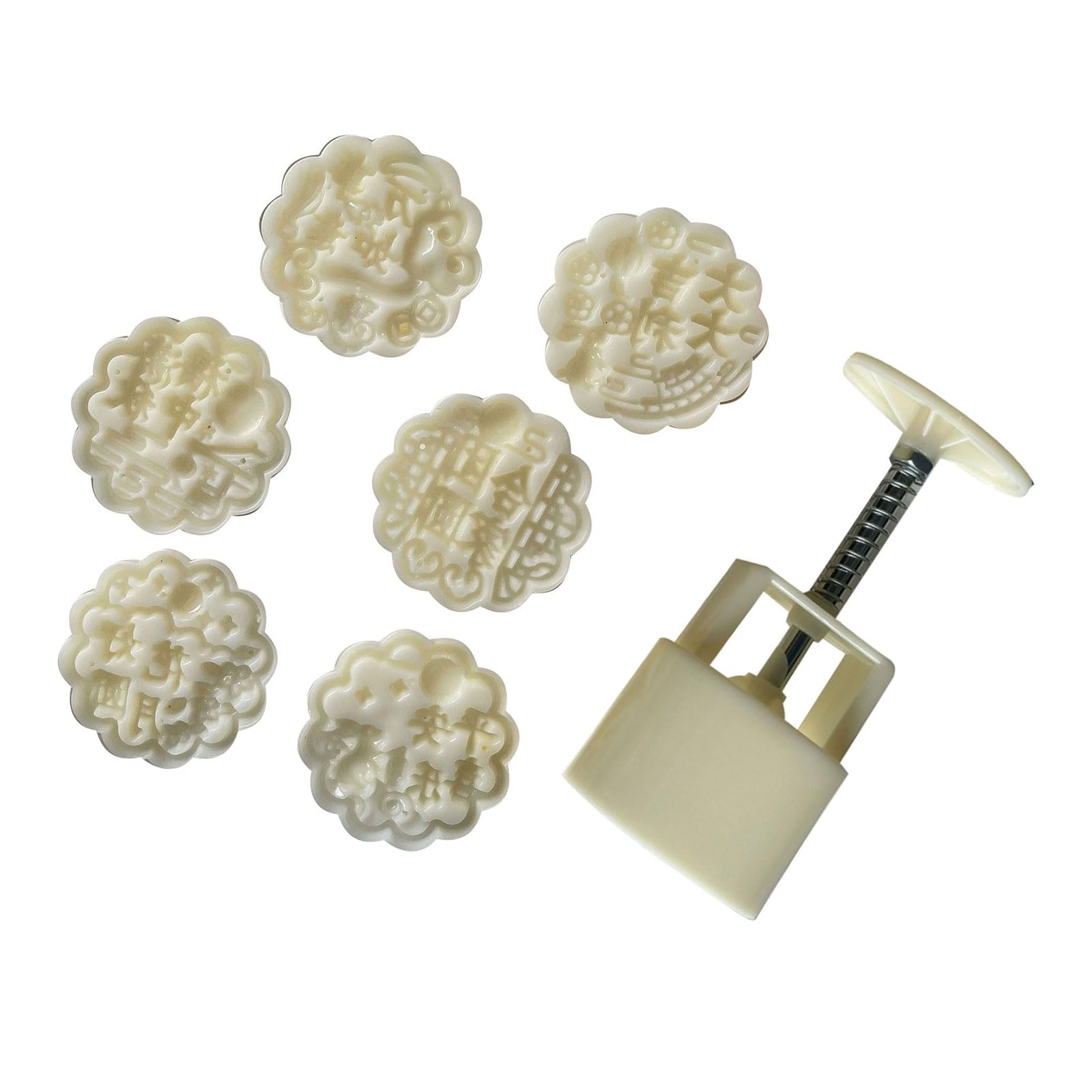 APGLSXY Cakes Mold Flower Shape Bean Pastes Cake with 6 Stamp ABS Pastries Maker for Baking Enthusiasts Home Baking Tool