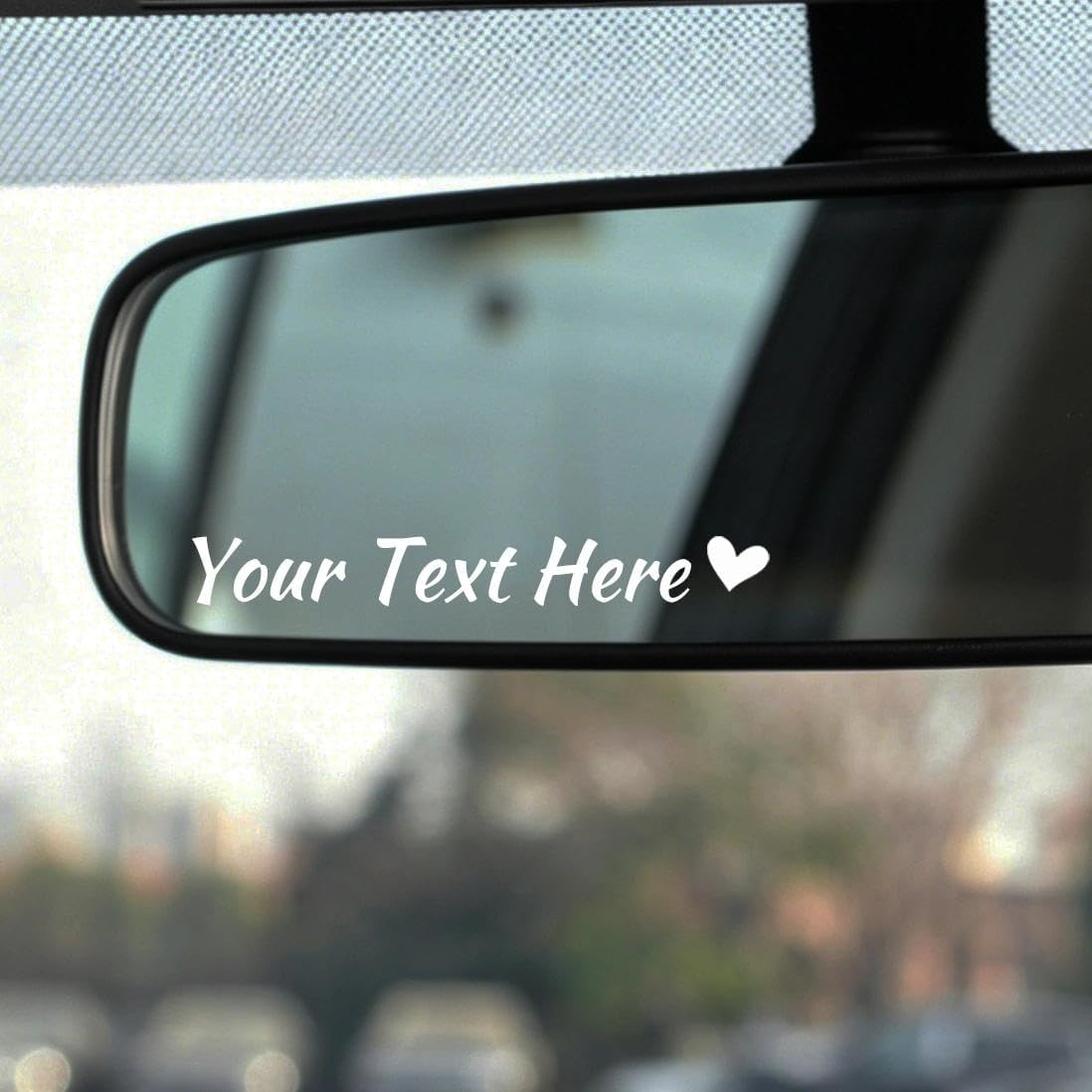 4 Pack Custom Car Rearview Mirror Decals Personalized Text Vinyl Stickers for Vehicle Mirrors, Custom Name Mirror Decal, Aesthetic Car Interior Decoration, Waterproof Accessories for Women and Men