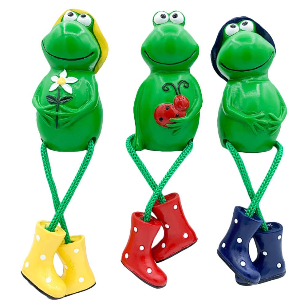 Figurines de grenouille en résine Toyvian miniatures pour décoration de bureau