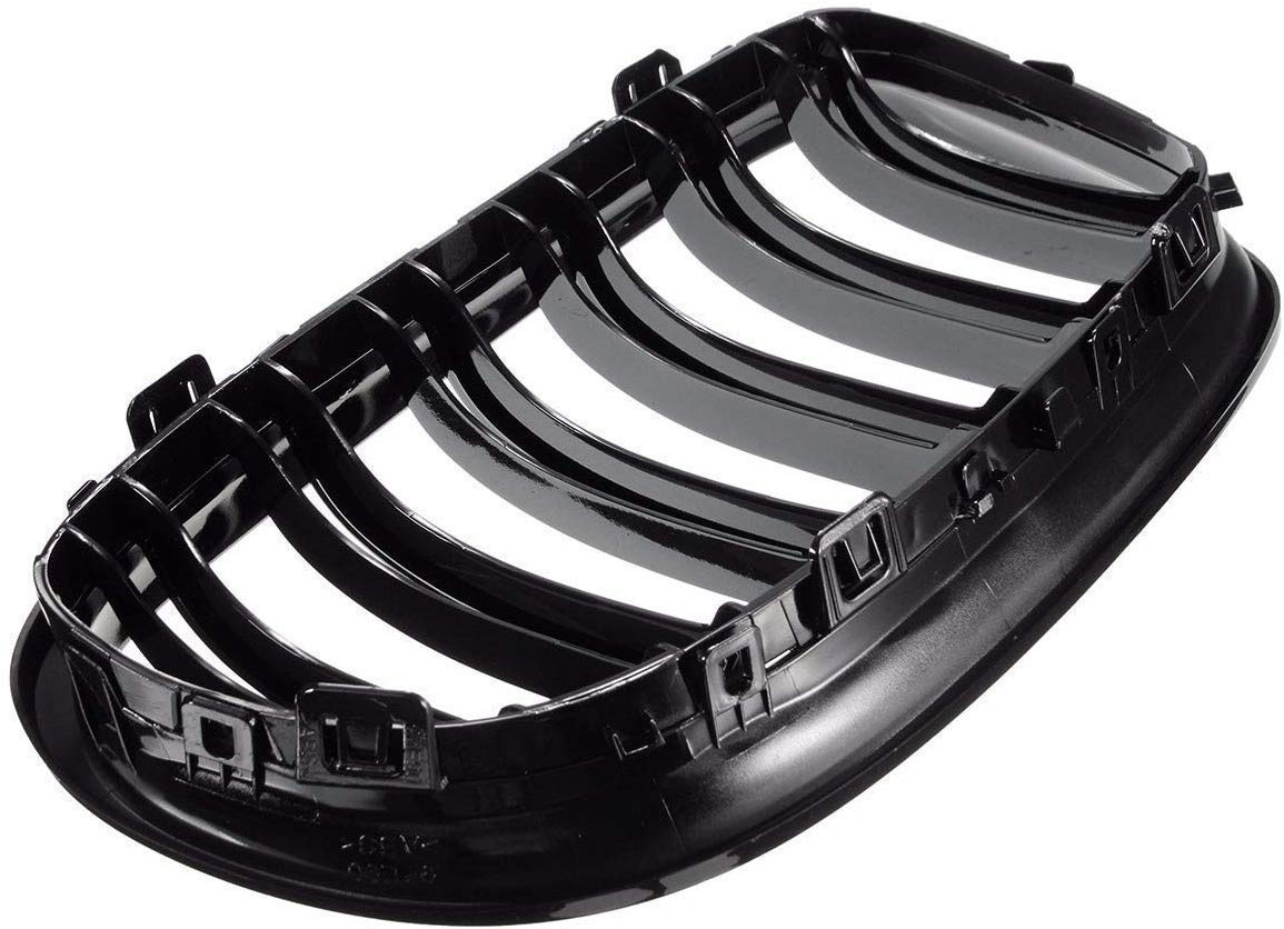 Parrilla delantera doble puente para riñón, negro brillante, E90 E91, 4 puertas, 09-11