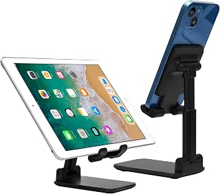 Suporte para telefone celular ROSEBEER, suporte dobrável ajustável para telefone para mesa mais alto Suporte para iPhone compatível com todos os acessórios de mesa para smartphones (preto)