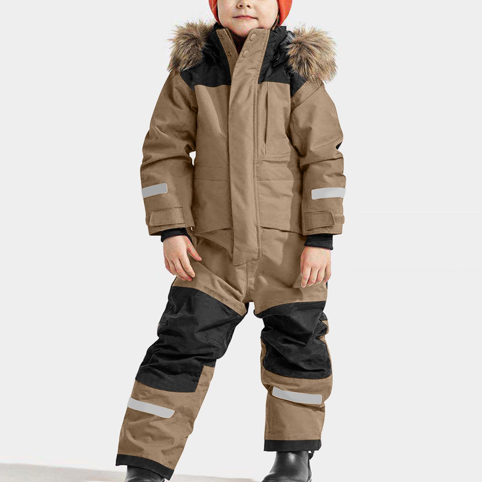 Schneeanzug Kinder Skioverall Jungen Skijacke Mädchen Skianzug Warme Schneeoverall Verdickte Winterjacke Overall Outdoor Skianzüge mit Kapuze Snowboard Schneeanzüge Einteiliges Winteranzug