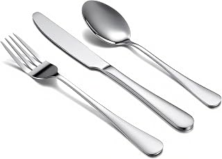 3-Piece Stainless Steel Flatware Set | Durable Modern Silverware Set, Rust and Corrosion Resistant, Dishwasher Safe Cutlery with Ergonomic Grip | Premium Upgrade for Daily Meals, Weddings, parties