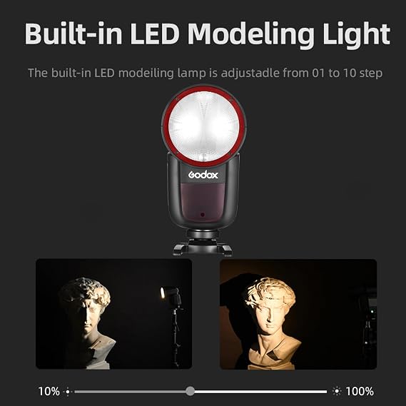 Godox V1 Flash V1 Round Head Godox Flash for Sony (USA Version) | 76Ws,TTL,1/8000 HSS,1.5s Recycle Time,480 Full Power Flashes,LED Lamp