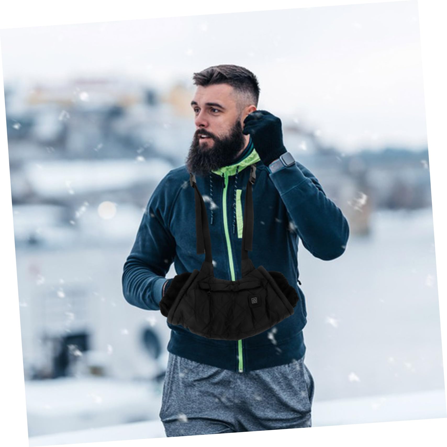 BESTonZON Scaldamani Elettrico Ricaricabile, Borsa Scalda Mani in Cotone Trapuntato e Poliestere, Cavo Usb, per Feste e Matrimoni