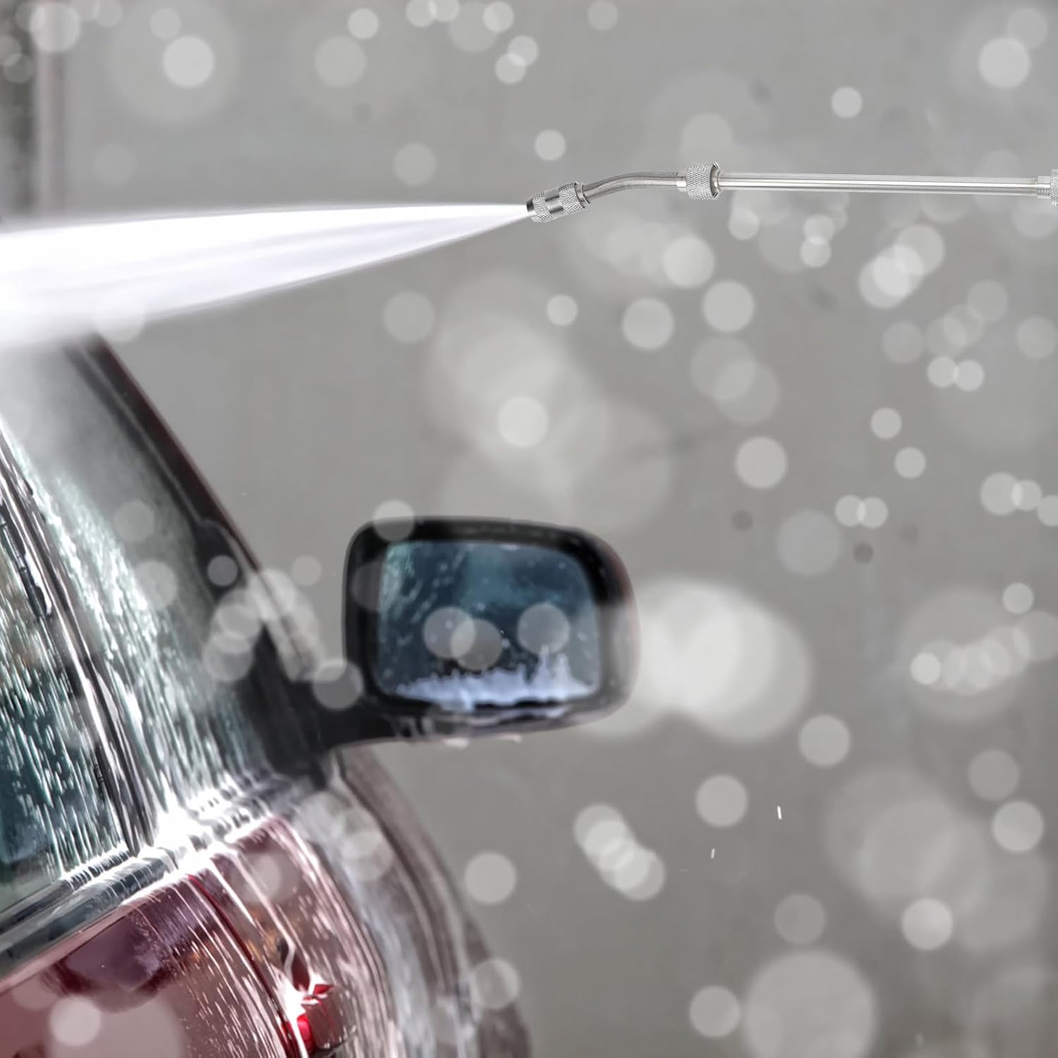 High Pressure Stainless Steel Car Washing Nozzle with Bubble Water Kettle, Easy to Operate Sprayer Accessory for Motor Vehicles and Garden Irrigation, Sturdy and Rust Resistant