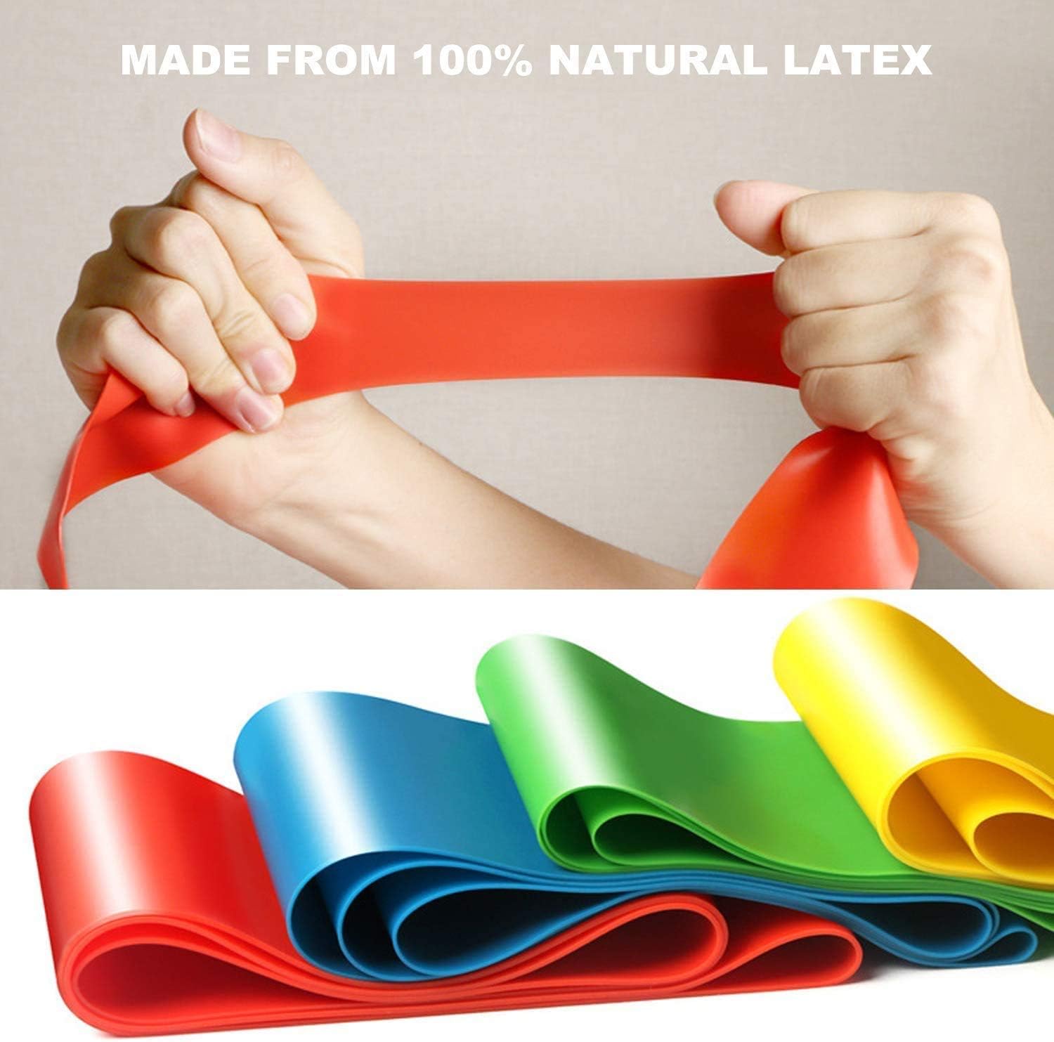 veyiina nero Resistance Bands, Exercise Bands Resistance Loop Bands Natural Latex Workout Bands for Home Gym Yoga Strength Training Physical Therapy Set of 5