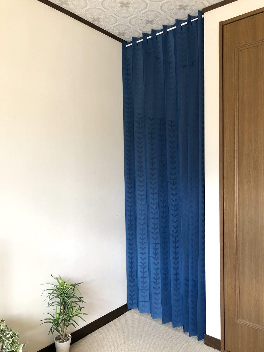 パタパタ 間仕切り のれん パーテーション 遮熱 丈調整 150×250cm 北欧調 ハート リーフ 【ストリングルームディバイダーカーテン】 KL2