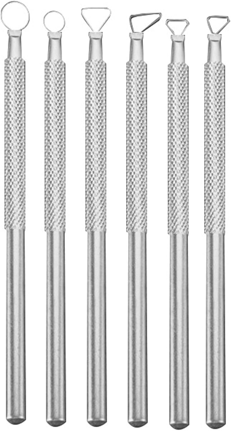 Clay Sculpture Tools,Clay Sculpting Tools Pottery Turning Xiem Trimming Sgraffito Metal Carving Tool 6pcs Set Scraper Mini Ribbon Loop Cutting Smoothing Hoop,Ceramics &amp; Pottery 6PcsSet Aluminium