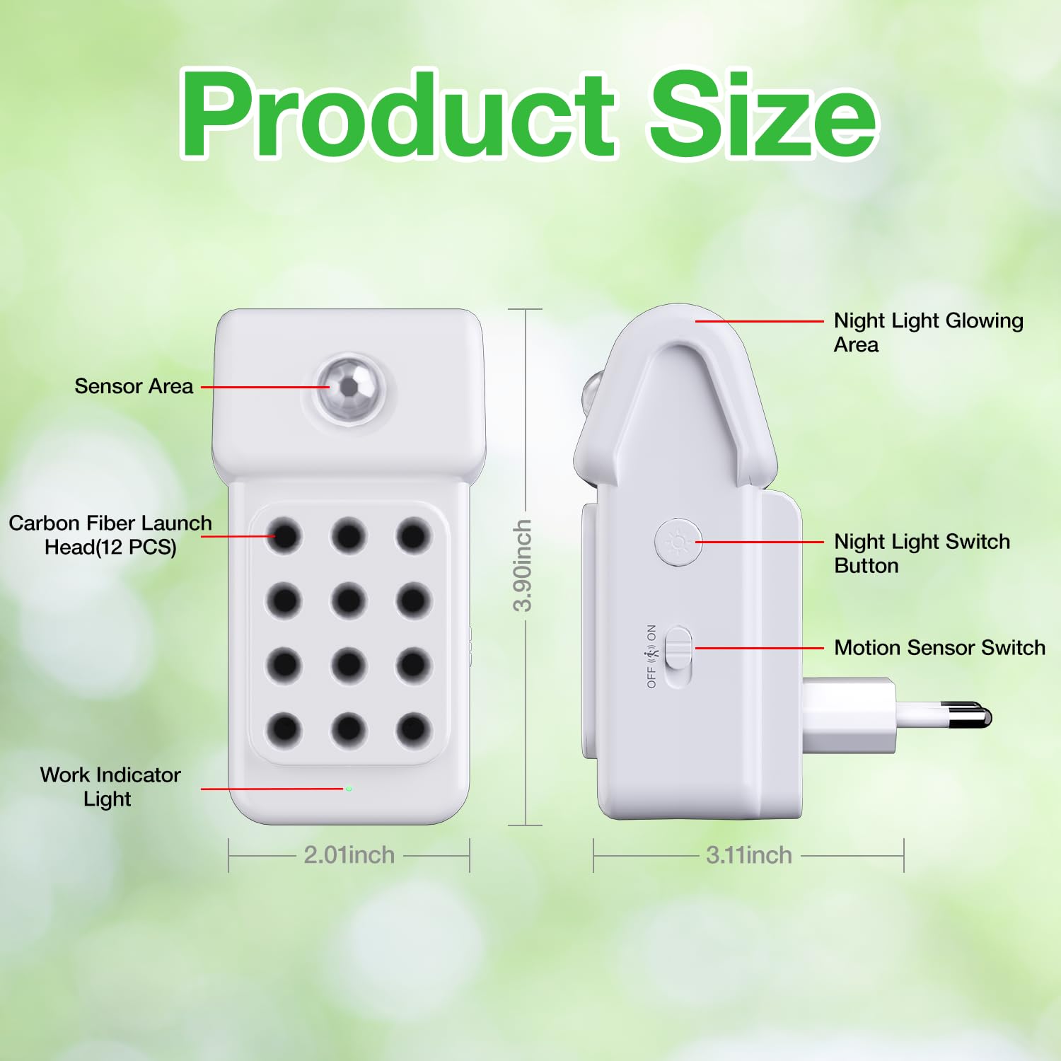 Jostart Purificatore d'aria allergico per appartamento, confezione da 3 purificatore d'aria con sensore luce per camera fumatori camera cucina bagno camera animali domestici