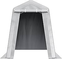 Vista 10 de VEVOR Cobertizo Tienda de Almacenamiento Exterior Portátil Resistente de 6 x 8 x 7 pies, Refugio de Cochera Garaje Impermeable con Puerta Enrollable