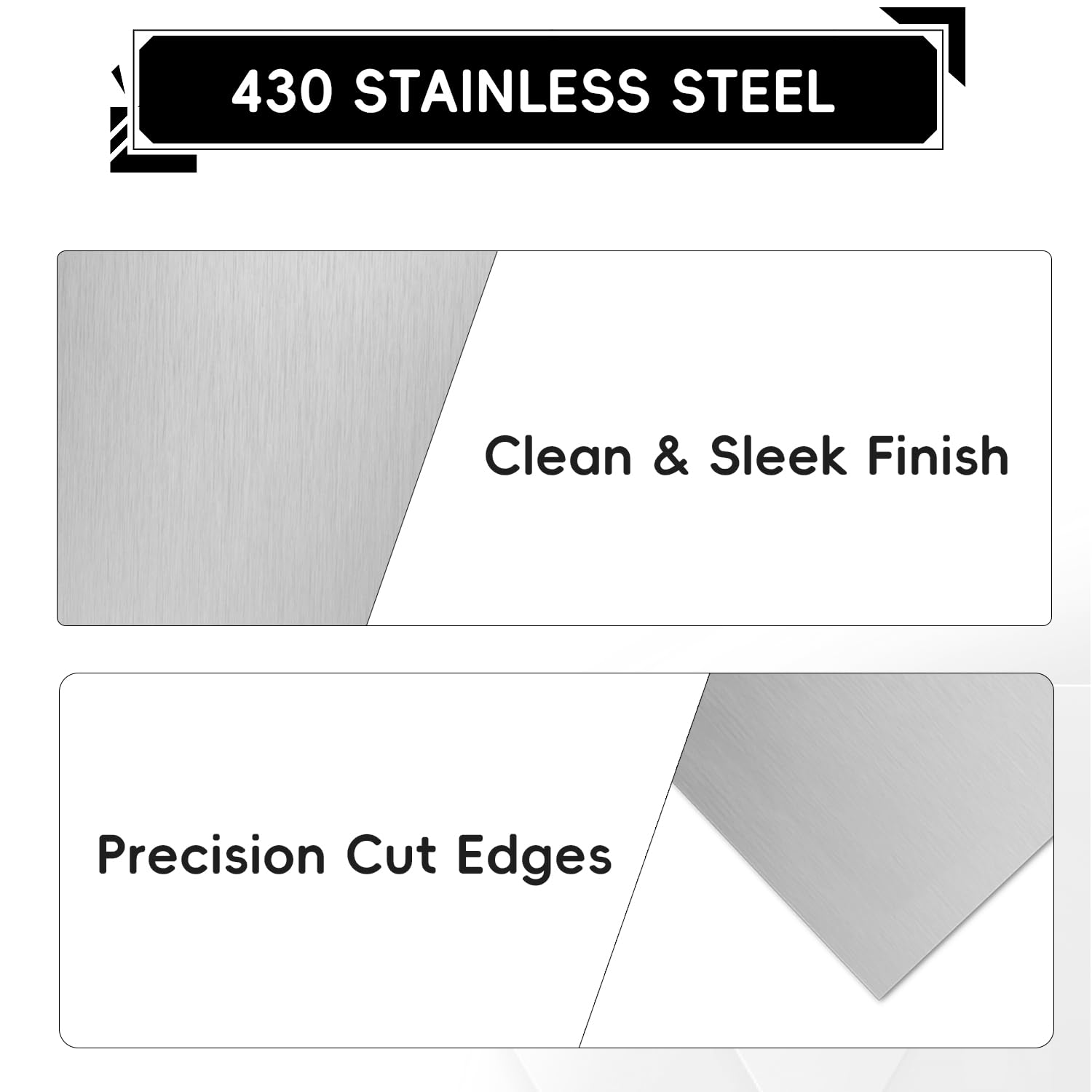430 Stainless Steel Sheet Metal, 4 x 6 Inch 2mm (14 Gauge) Magnetic Stainless Steel Plate, Metal Sheets for Walls, DIY Crafts, Jewelry & Electrical Repair, 1 Pack